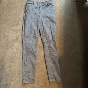 H&M plaid work trouser size US 2